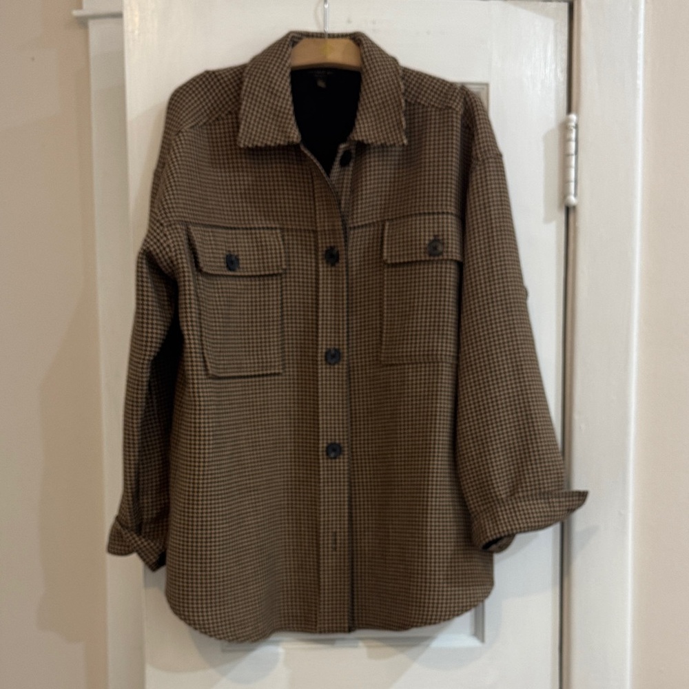 Anthropologie Checkered Button-Up Shirt- Jacket